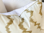 Whitney English Rambling Ikat Tan and Cream Pillow Cover | Grandmillenial Decor