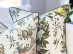 Whitney English Garlow Green and Cream Floral Pillow Cover | Grandmillenial Decor