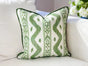 Whitney English Mariah Green and Cream Ikat Pillow Cover | Grandmillenial Decor