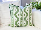 Whitney English Mariah Green and Cream Ikat Pillow Cover | Grandmillenial Decor