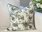 Whitney English Gloucester Floral Tan and Teal Pillow Cover Whitney English Gloucester Floral Tan and Teal Pillow Cover | Grandmillennial Chinoiserie Decor