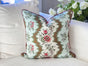 Whitney English Bedford Chintz Olive Green and Light Blue Pillow Cover | Grandmillennial Chinoiserie Decor